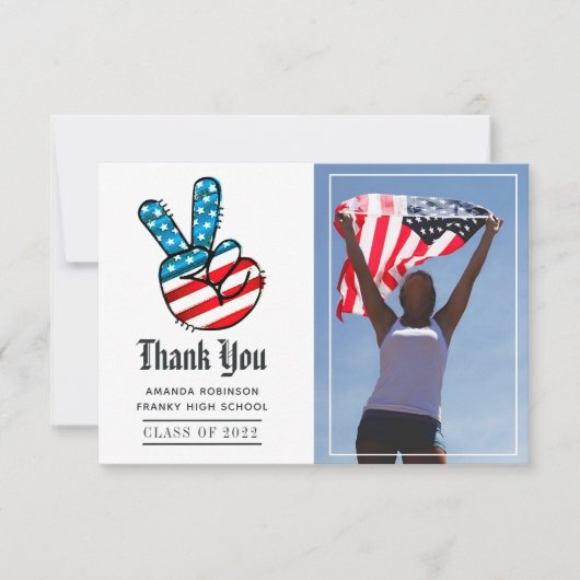 Foto van USA over Afstuderen Foto: Dank u Bedankkaart (Voorkant)