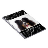 Foto van uw dichter op Faux Black Marmer & Text Notitieboek (Rechterzijde)