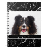 Foto van uw dichter op Faux Black Marmer & Text Notitieboek (Voorkant)