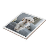Foto van uw hond, scriptnaam, In liefdevolle herin Tegeltje (Zijkant)