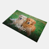 Foto van uw huisdier met Hallo doekje Deurmat (Schuin)