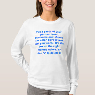 Foto van uw kat op voorzijde toevoegen t-shirt