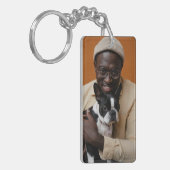 Foto van vader en hond sleutelhanger (Voorkant Links)