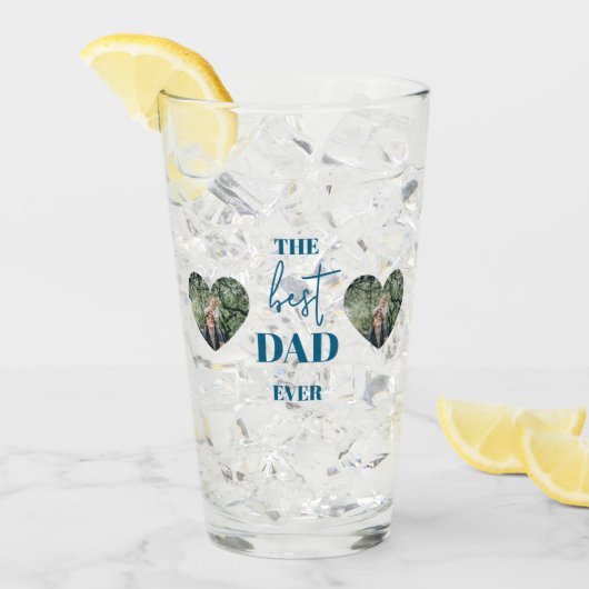Foto van vader en kind - Heart Lijst Best Dad Ever Glas (Voorkant ijs)