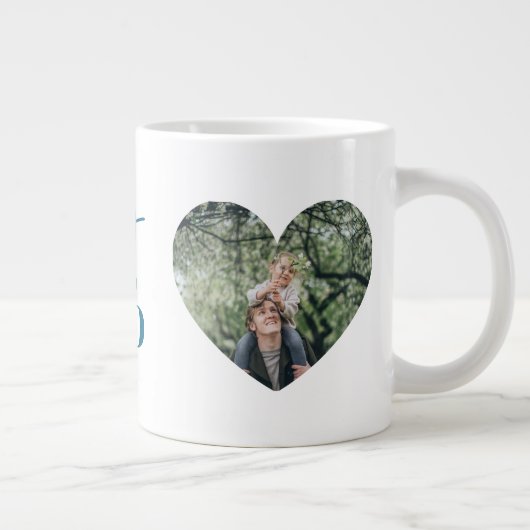 Foto van vader en kind - Heart Lijst Best Dad Ever Grote Koffiekop (Rechts)