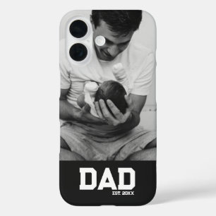 Foto van vader zwart & wit jaar Vaderdag iPhone 16 Hoesje