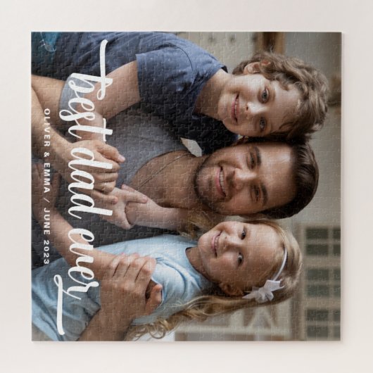 Foto van vaderdag Beste vader ooit Legpuzzel (Horizontaal)