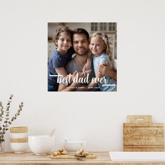 Foto van vaderdag Beste vader ooit Poster (Keuken)