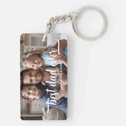 Foto van vaderdag Beste vader ooit Sleutelhanger (achterkant)