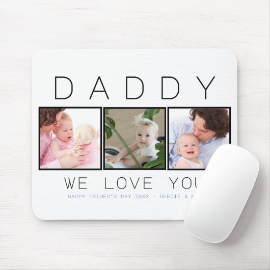 Foto van vaderdag papa 3 muismat (Met muis)
