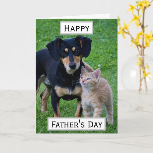 Foto van vaderdag Pet Dad Greatest Best Ever Kaart (Gele Bloem)