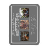 Foto van vaders Dag Beste pap Ooit Grey Drie Magneet (Verticaal)