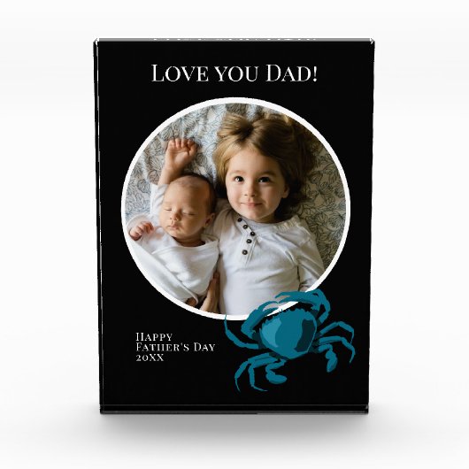 Foto van vaders Dag met blauwe krab (Voorkant)