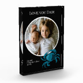 Foto van vaders Dag met blauwe krab (Links)