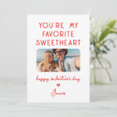 Foto van Valentijnsdag Je bent mijn favoriete lief Feestdagenkaart (Staand voorkant)