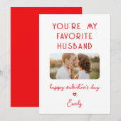 Foto van Valentijnsdag Je bent mijn favoriete man Feestdagenkaart (Voorkant / Achterkant)