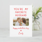 Foto van Valentijnsdag Je bent mijn favoriete man Feestdagenkaart (Staand voorkant)