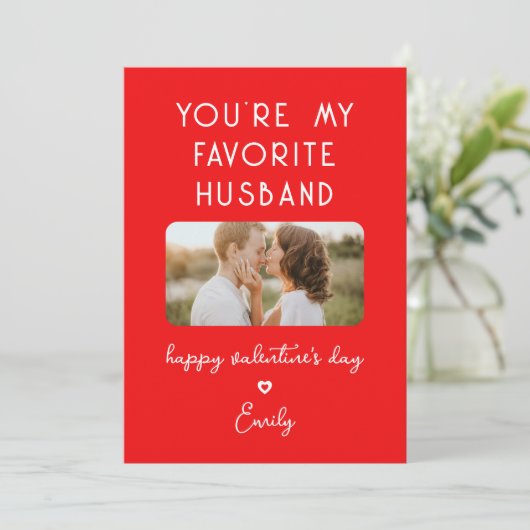 Foto van Valentijnsdag Je bent mijn favoriete man Feestdagenkaart (Staand voorkant)