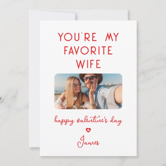 Foto van Valentijnsdag Je bent mijn favoriete vrou Feestdagenkaart (Voorkant)