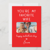 Foto van Valentijnsdag Je bent mijn favoriete vrou Feestdagenkaart (Voorkant)