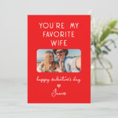 Foto van Valentijnsdag Je bent mijn favoriete vrou Feestdagenkaart (Staand voorkant)