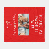 Foto van Valentijnsdag Je bent mijn favoriete vrou Fleece Deken (Voorkant (Horizontaal))