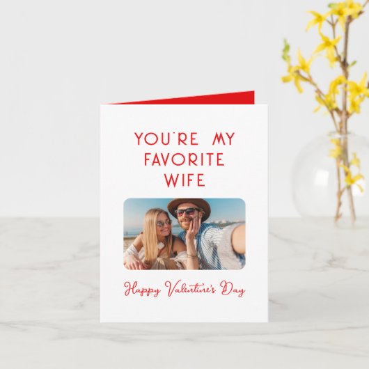 Foto van Valentijnsdag Je bent mijn favoriete vrou Kaart (Gele Bloem)