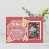 Foto van Valentijnsdag Pizza Party Kinder Kaart (Staand voorkant)