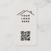 Foto van vastgoedmakelaar Beige QR-code  Visitekaartje (Achterkant)