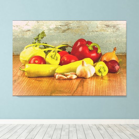 Foto van "Vegetables". Bestel nu Canvas Afdruk (Insitu (Houten vloer))