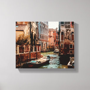 Foto van Venice Canal Gondolas in Italië Foto Canvas Afdruk