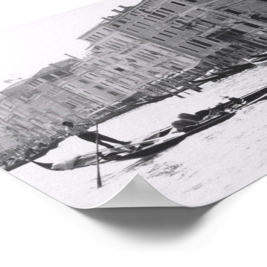 Foto van Venice Gondola Gondolier Italië Poster (Hoek)