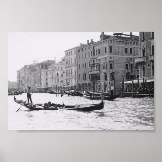 Foto van Venice Gondola Gondolier Italië Poster (Voorkant)
