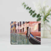 Foto van Venice Italy Canal Gondola Briefkaart (Staand voorkant)