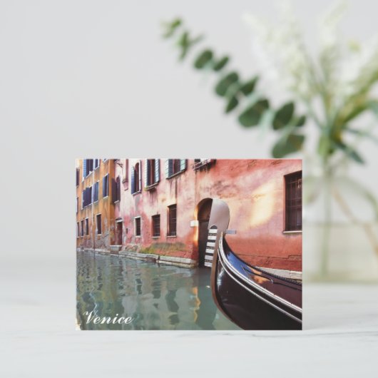Foto van Venice Italy Canal Gondola Briefkaart (Staand voorkant)