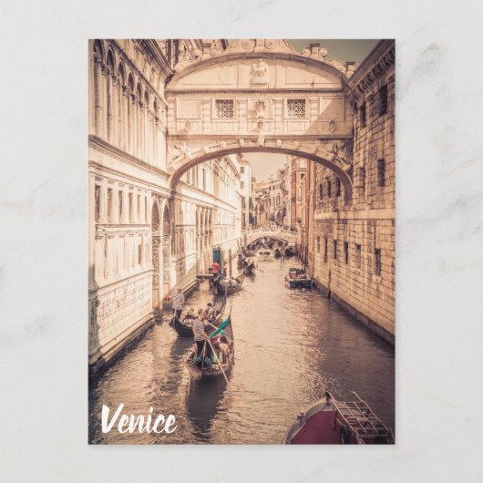 Foto van Venice Italy Canal Gondola Briefkaart (Voorkant)