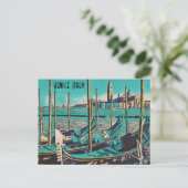 Foto van Venice Italy Gondola Stylied Briefkaart (Staand voorkant)