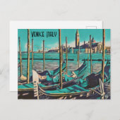 Foto van Venice Italy Gondola Stylied Briefkaart (Voorkant / Achterkant)