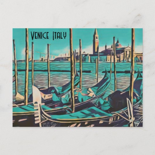 Foto van Venice Italy Gondola Stylied Briefkaart (Voorkant)