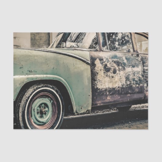 Foto van verlaten oude auto tissuepapier (Voorkant)