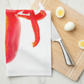 Foto van verse paprika met tekst theedoek (Quarter Fold)