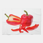 Foto van verse paprika met tekst theedoek (Horizontaal)