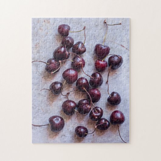 Foto van verse rode kersen legpuzzel (Verticaal)