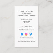 Foto van verticale fotograaf Sociale media Hoofdfo Visitekaartje (Achterkant)