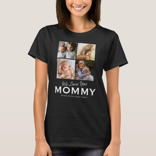 Foto van vier families We houden van je mama T-shirt (Voorkant)