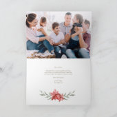 Foto van Vintage Kerstrode bloemen Feestdagen Kaart (Binnen)