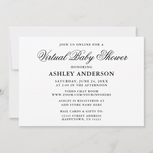 Foto van Virtual Baby shower Mam Kaart (Achterkant)