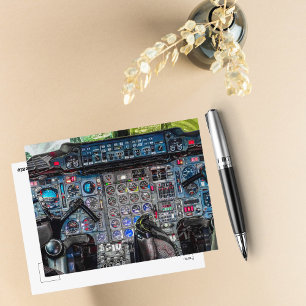 Foto van vliegtuigcockpit, Cool Fun Aviation Verja Briefkaart
