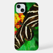 Foto van vlinder met zwart witte strepen langvinge iPhone hoesje (Achterkant)