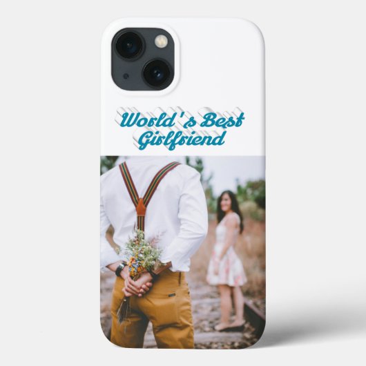 Foto van vriendin luchtblauw schrift Case-Mate iPhone case (Achterkant)